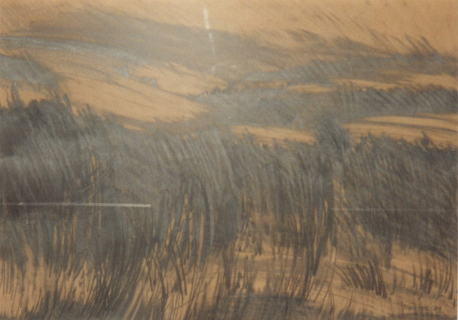 Cykl rysunków „Pejzaże”, 1984 rok, grafit, 50 x 70 cm