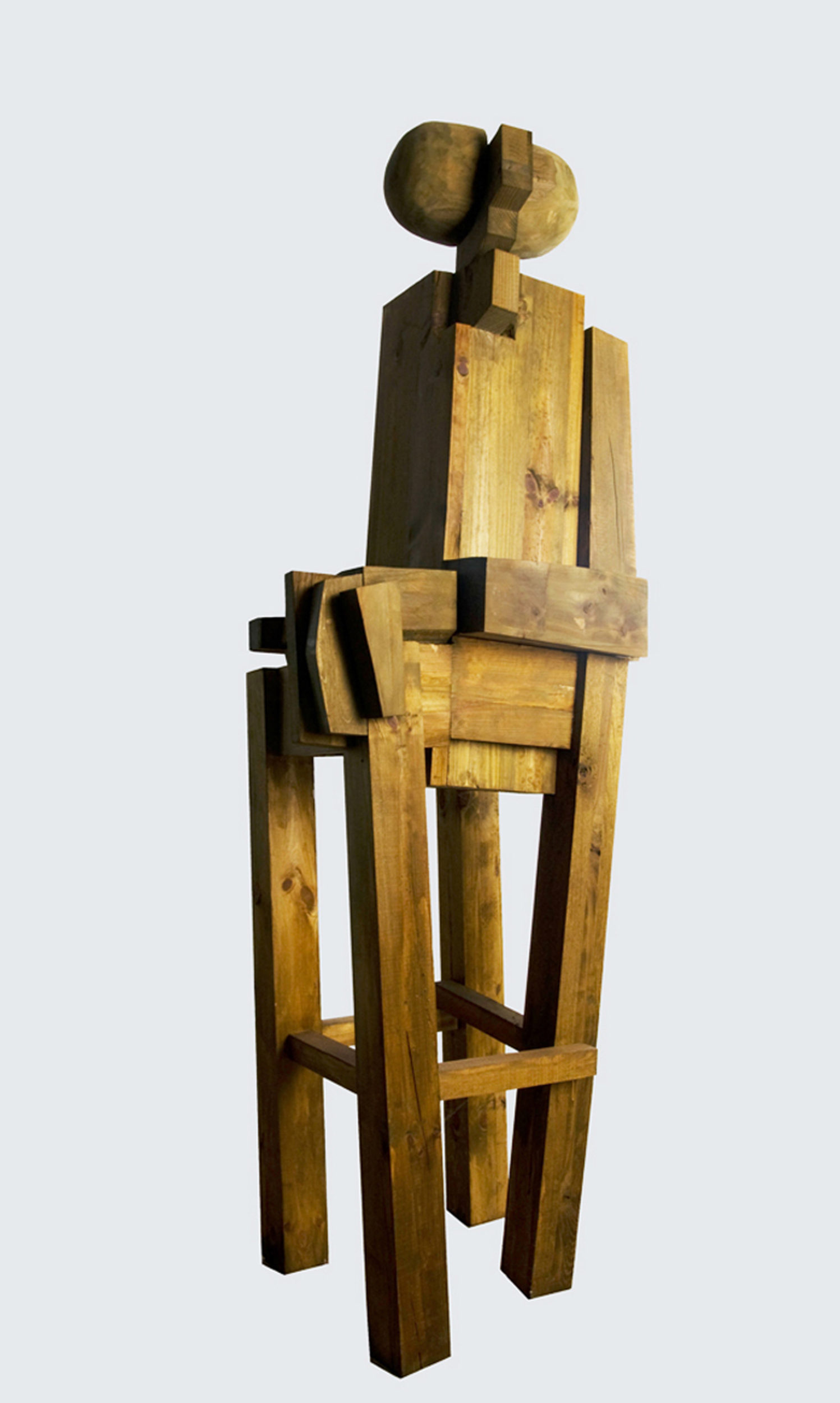 Studium postaci, 2010 rok, drewno klejone, patynowane, 180 x 50 x 60 cm