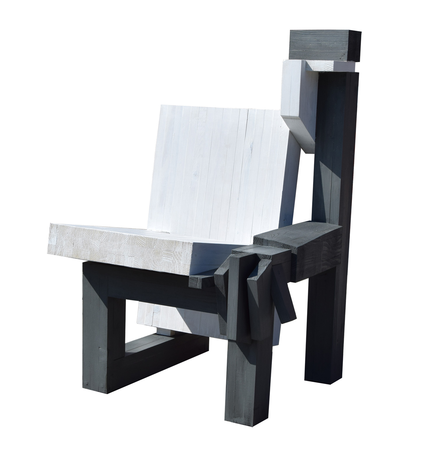 Fotel, 2016 rok, drewno klejone, patynowane, 100 x 54 x 54 cm